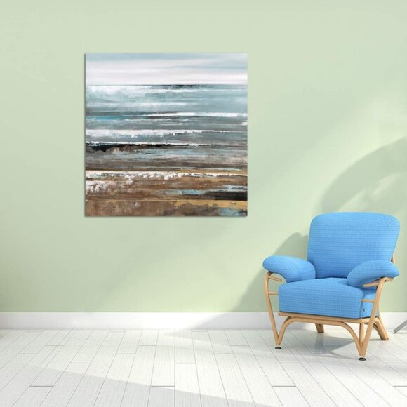 Abstract Ocean Unframed Canvas Wall Art 16" X 16" - Picture 2 of 5